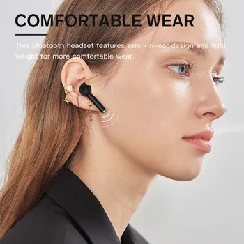 IKF S1 Trådløse Hovedtelefoner TWS Bluetooth-5.0 Øretelefoner 30 Timers Spil Tid med 650mAh Opladning Tilfælde Stereo Semi In-Ear Sort /Hvid