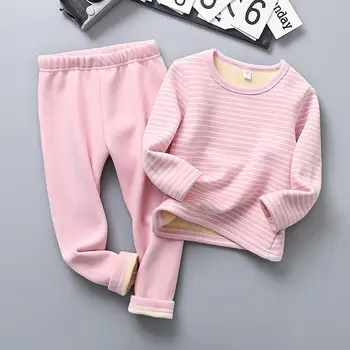2020 Vinteren Børn Pyjamas Sæt Varme Pyjamas til Efteråret Toddler Drenge Tykkere Piger, Nattøj Flannel Baby Termisk Undertøj der Passer