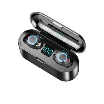 TWS Bluetooth-V5.0 Hovedtelefoner 3D Stereo Sport Trådløse Høretelefoner med Dobbelt Mikrofon