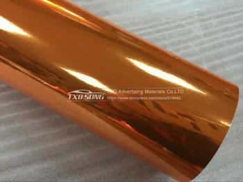 Premium kvalitet, Høj-elastisk orange spejl film Krom Spejl fleksibel Wrap Ark Rulle Film Bil Mærkat Decal Ark