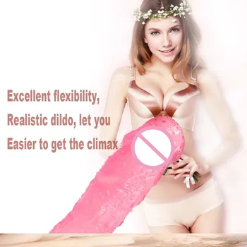 20,5 cm Crystal Penis Store Pik, Voksen Sex Legetøj Simulere Realistiske Gennemsigtig Blød Dildo Med sugekop Pink Til Kvinder Og Hustru