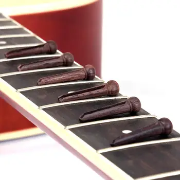 Top sælger 6stk Rosentræ Bro Pins Abalone Dot Aftrækker til Akustisk Guitar
