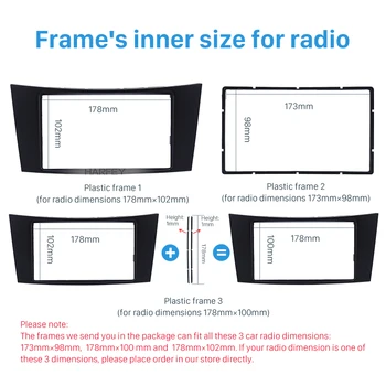 Harfey 2Din genmontering af Bil Radio Panel Fascia Stereo Ramme for Mercedes-BENZ E-KLASSE W211 CD, Trim DVD-Afspiller Dække Kit Mount Kit