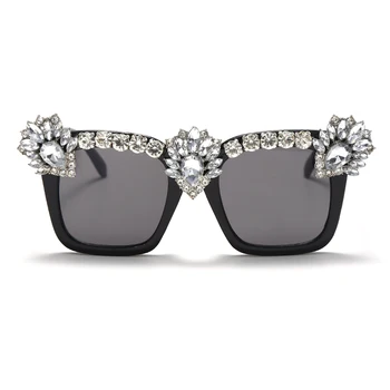 Pladsen Diamant Solbriller Kvinder Luksus Brand Designer Solbriller Stor Ramme Sol Briller Damer Mode Nuancer Kvinder Briller