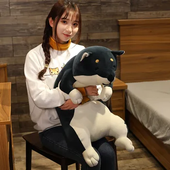 1 stk 60CM Dejlige Shiba Inu Hund & Kat Plys Legetøj kawaii Tegnefilm Dyr Pude med Fyld Blød Liggende Hund for Børn Gave