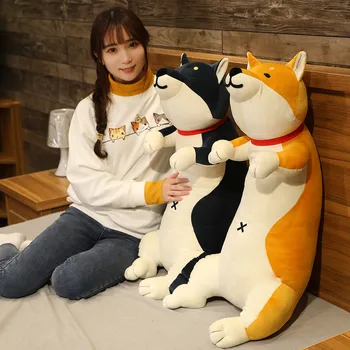 1 stk 60CM Dejlige Shiba Inu Hund & Kat Plys Legetøj kawaii Tegnefilm Dyr Pude med Fyld Blød Liggende Hund for Børn Gave