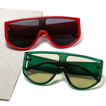 SÅ&EI Vintage Overdimensionerede Et Stykke Runde Solbriller Kvinder Brand Designer Mode Farverige Briller Mænd Goggle Nuancer Sol Briller