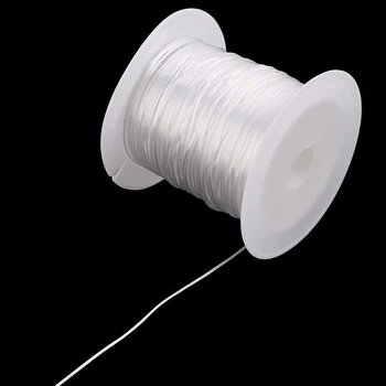 5 Rollsx10m Hvid Stretch Elastiske Beading Tråd Snor 0,8 mm DIY Armbånd Halskæde Gøre Elastisk Stretch-Streng