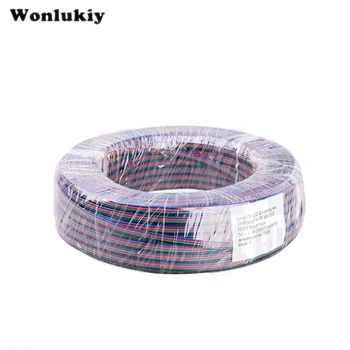 Wonlukiy 100m /masse 3Pin 4Pin 5pin RGBW LED RGB Kabel forlænger Ledning Ledning, Stik Til 5050 3528 2812 Strip Light Slut