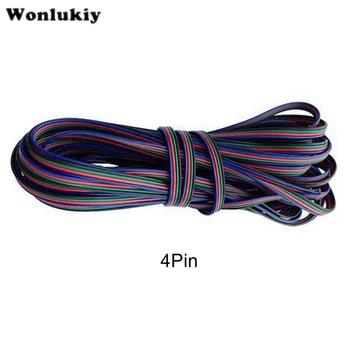 Wonlukiy 100m /masse 3Pin 4Pin 5pin RGBW LED RGB Kabel forlænger Ledning Ledning, Stik Til 5050 3528 2812 Strip Light Slut