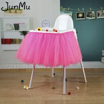 Hot Pink Tutu Nederdel Tyl Stol Nederdele Baby Shower, Fødselsdag DIY Stol Dekoration Tabel Nederdel 100cm x 35cm