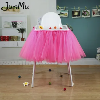 Hot Pink Tutu Nederdel Tyl Stol Nederdele Baby Shower, Fødselsdag DIY Stol Dekoration Tabel Nederdel 100cm x 35cm