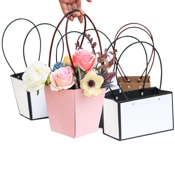 10stk kraftpapir gave poser med håndtag buket blomster pack begivenhed festartikler af papir emballage giftbags for smykker, etuier