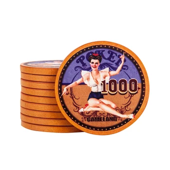 Sexy Dame Keramiske Poker Chips i Casino Gambling Chips Sæt 43*3.3 mm 12g Casino Token