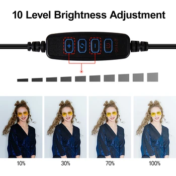 Bærbare Nye Dæmpbare LED Selfie Ring Fotografering, Lys i Makeup-Foto-Video-Telefon Fyld Lys Svamp Stativ 3 Modes Lumiere