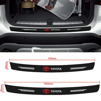 1stk Carbon Fiber Bilens Bagagerum Beskyttelse Mærkat Auto Boot Decal for Toyota Corolla Yaris Rav4 Avensis Auris Camry C-hr-86 Prius