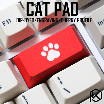 Nyhed cherry profil dip dye skulptur pbt keycap for mekanisk tastatur laser ætset legende kat pad backspace sort rød blå