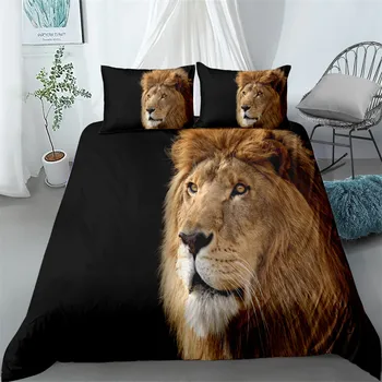 3d kæmpe tiger konge dronning sengetøj sæt twin enkelt størrelse dynebetræk pude tilfælde, sengetøj sæt
