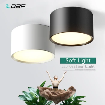 [DBF]Hvid/Sort Overflade Monteret Loft Downlight 5W 12W 15W LED Loft Spot Lys AC110/220V til Køkken Stue Indretning