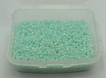 5000 Ceylon Pearl Pastel Blå Glas Frø Perler 2mm (10/0) + opbevaringsboks
