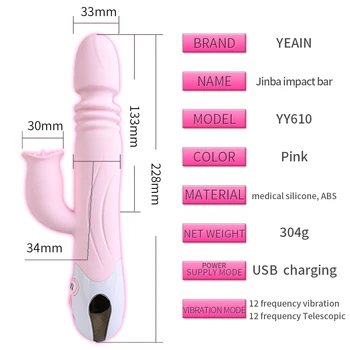 Silikone Op Ned Vibrator Sex Legetøj til Kvinde Stak Roterende Dildo Vibrator Stor Slikning Mundtlig Vibrator Vandtæt USB-Sex Legetøj