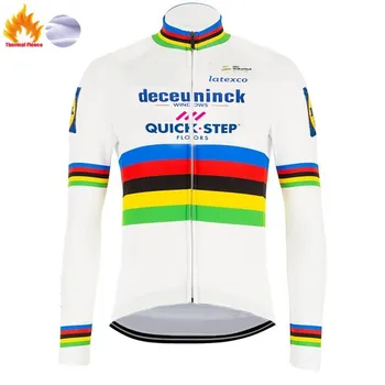 2020 Vinter Verdensmester i Cykling Jersey Julian Alaphilippe QUICK STEP Cycling Tøj med Lange Ærmer Road Bike Shirt MTB Maillot