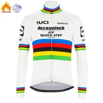 2020 Vinter Verdensmester i Cykling Jersey Julian Alaphilippe QUICK STEP Cycling Tøj med Lange Ærmer Road Bike Shirt MTB Maillot