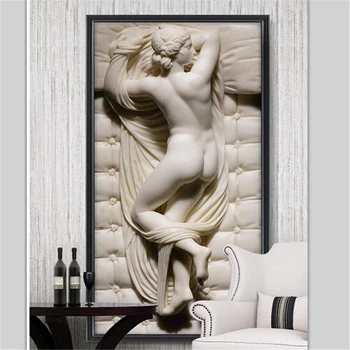 Beibehang Brugerdefineret baggrund 3d-foto vægmaleri Europæiske HD 3D tre-dimensionelle relief nøgen skønhed body art veranda wall paper vægmalerier