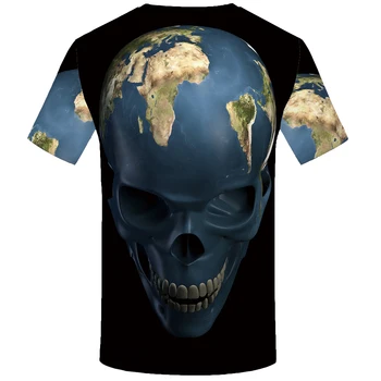 KYKU Skull T-Shirt Mænd Sort Anime Tshirt Forenede Kongerige Gotiske 3d-Print T-shirt Punk Rock Casual Tøj Hip Hop Herre Tøj