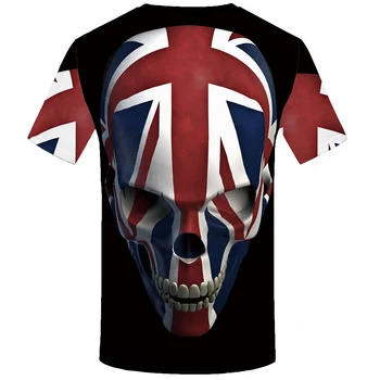 KYKU Skull T-Shirt Mænd Sort Anime Tshirt Forenede Kongerige Gotiske 3d-Print T-shirt Punk Rock Casual Tøj Hip Hop Herre Tøj