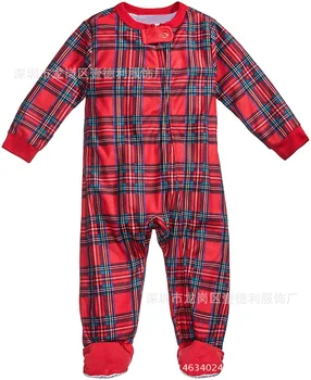 Pyjamas Børn Enfant Familie Matchende Julen Pyjamas, Rød Betalt 2018 Vinter Nye Mor og Datter Tøj Nyfødte Baby Sparkedragt