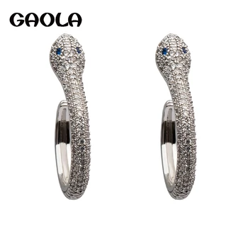 GAOLA Nye Design Classic Silver Farve Dejlig Slange Cubic Zirconia Stud Øreringe til Kvinde GLE6829Y
