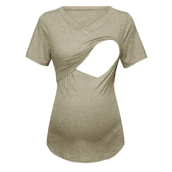 SAGACE Casual Barsel Gravide Tøj Solid Elegante Amning Bluse, T-Shirts Til Kvinder Sommeren Nusring Barsel Toppe