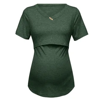SAGACE Casual Barsel Gravide Tøj Solid Elegante Amning Bluse, T-Shirts Til Kvinder Sommeren Nusring Barsel Toppe