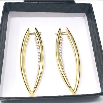 LONDANY forgyldt earings mode smykker lange øreringe naturlige ferskvands perler øreringe til kvinder