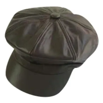 Fashion Børn Læder Ottekantede Cap Ensfarvet Avisdrenge Hat Elegant Baker Cap Piger Maler Beret Hat