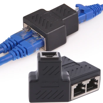 1 split 2 Måder LAN Ethernet-netværkskabel RJ45 Female Splitter Lan-Stik Adapter Til PC bærbare Tilbehør 4stk/masse