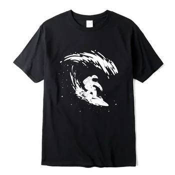 XIN YI Mænds Høj Quality bomuld kortærmet Sjove surfing astronaut print mænd T-shirt afslappet o-neck t-shirt til mænd t-shirts