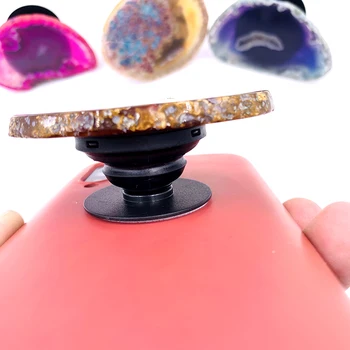 2STK Naturlig Krystal sten agat mobiltelefon holder kvarts ædelsten Mobiltelefon dekoration