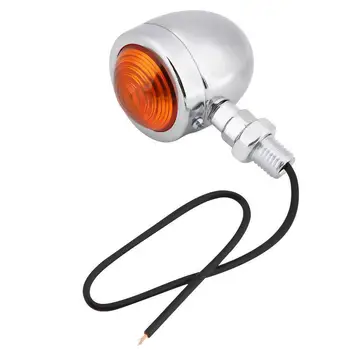 HiMISS For Harley 2STK Motorcykel Chrome Bullet Pære 12V blinklys Lys Indikator Gult Lamp