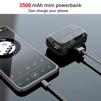 M11 3500mAh LED Trådløse Bluetooth Høretelefoner, Earbuds TWS Touch Control Sport Støj-Annullere Hovedtelefoner til Iphone, Samsung, Huawei