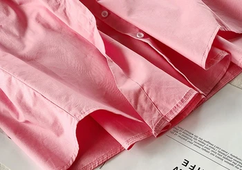 LANMREM 2021 Nye Sommer Og Efterår Turn-down Krave, Ærmer, Flæser Enkelt Breasted Hot Pink Blå Farver Shiort Stor Størrelse KB73105