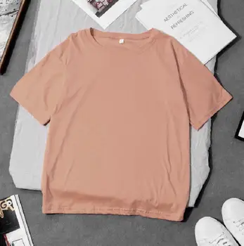 Sommeren mænds bomuld kortærmet rund hals tendens ensfarvet T-shirt X4