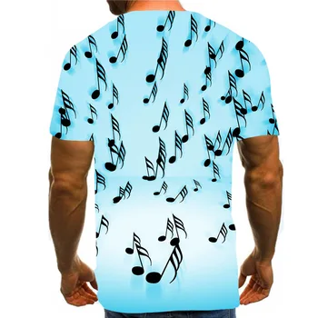 UNEY Musik Notat Grafisk Shirt Guld 3D-Print OS Size T-Shirt Unisex-Top Casual Tøj Nyhed