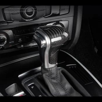 Carbon Fiber Bil Konsol Gear shift knappen hoved Frame cover trim mærkat for Audi A4 A5 A6 A7 Q5 Q7 S6 S7-Bil styling Tilbehør