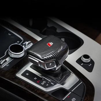 Carbon Fiber Bil Konsol Gear shift knappen hoved Frame cover trim mærkat for Audi A4 A5 A6 A7 Q5 Q7 S6 S7-Bil styling Tilbehør