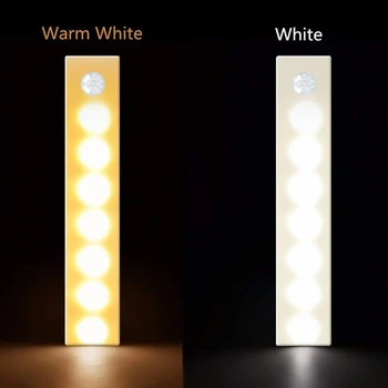 LED Nat Lys Motion Sensor Lys USB-Opladning Under-Kabinet Lys, Skab Lampe 7/12 LED Trådløs Stick-on Overalt Belysning