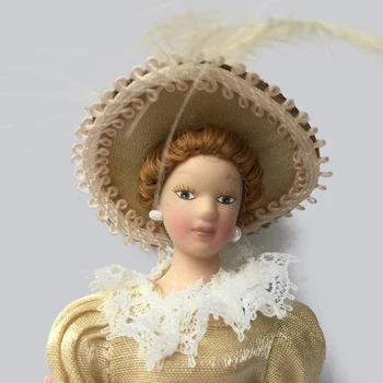 Porcelæns Dukke Model 1:12 Dukkehus Miniature Nederdel Dame #PP007
