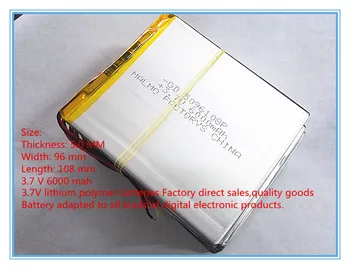 3,7 V lithium polymer batteri, 6000 mah lare-kapacitet PDA tablet PC MIDTEN af 5096108