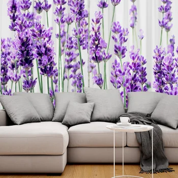 Lavendel Planten Blomster Gardiner Stue Udendørs Stof Forhæng Gardin I Hjemmet Indretning